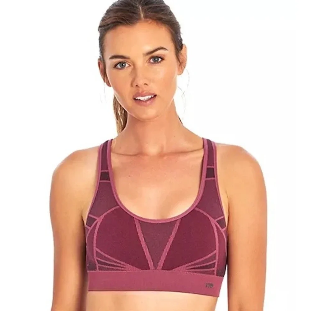 NWT Marika M Leah Seamless Sports Bra Dusty Mauve 121692